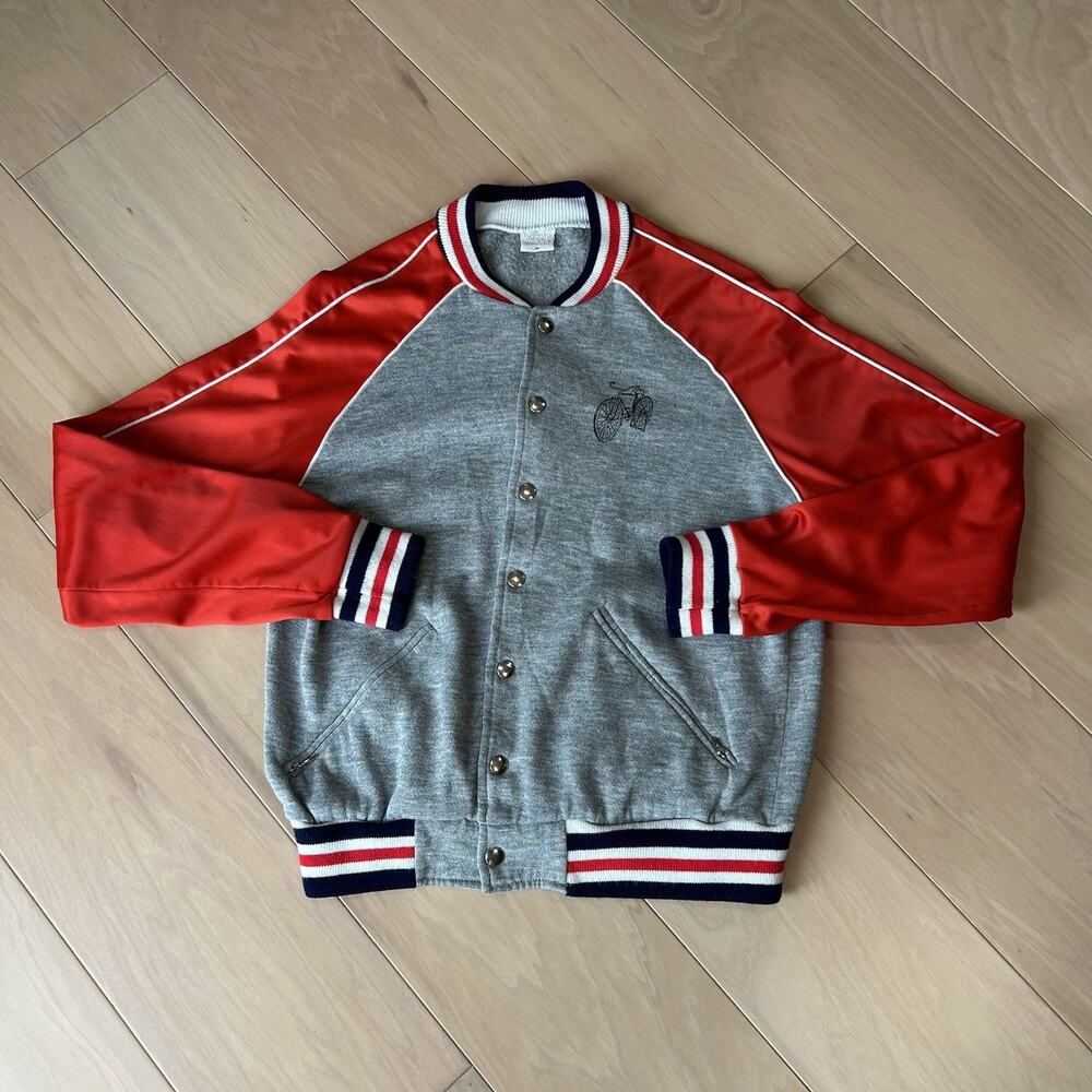 Vintage David Homisan Snap Front Sweatshirt Varsity Jacket 1970’s Size Medium